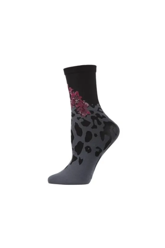 Leopard Fusion Crew Socks sold by Natori