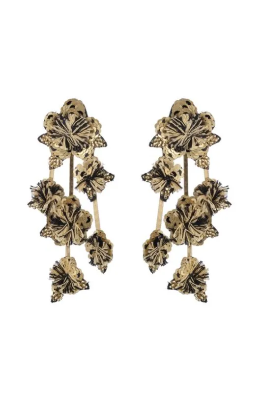 Gold Plated Brass Floral Clip Earrings sold by Natori
