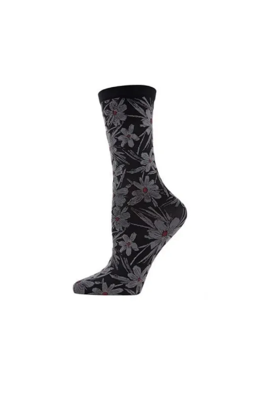 Abstract Floral Crew Socks sold by Natori