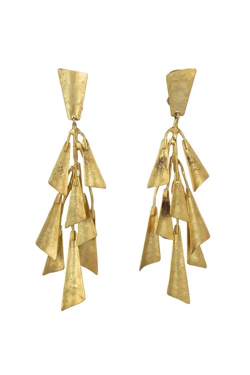 Goldplated Brass Fringe Clip Earrings sold by Natori