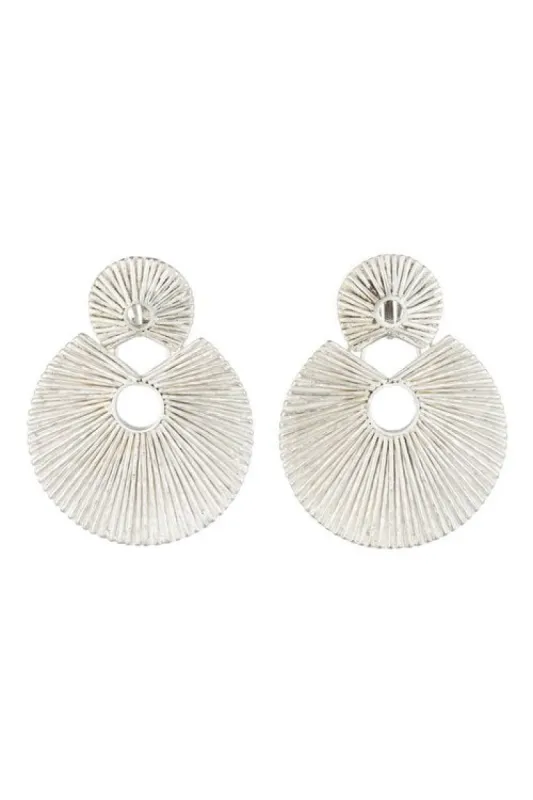Silver Plated Brass Double Disc Clip Earrings sold by Natori