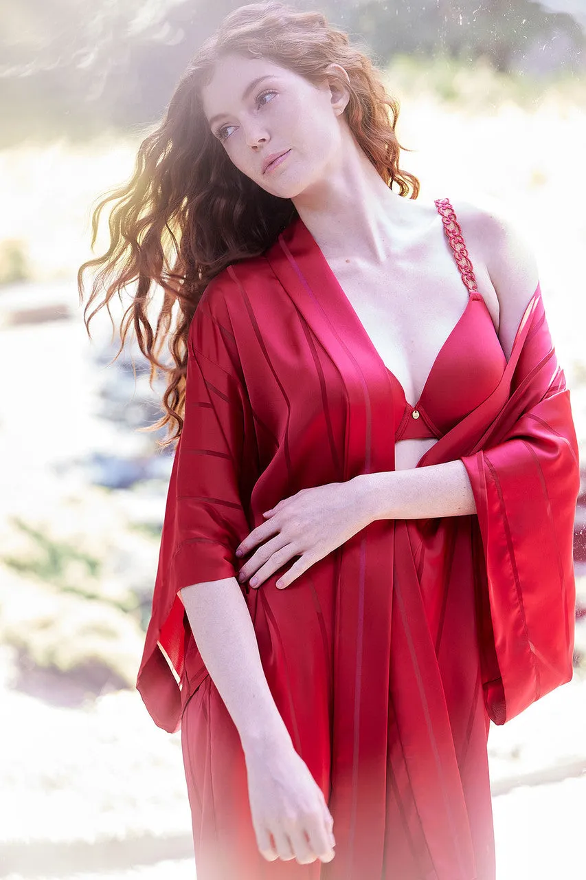 Sheer Stripe Jacquard Wrap sold by Natori