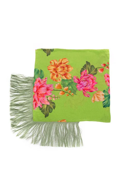 Hanabi Fringe Silk Scarf sold by Natori