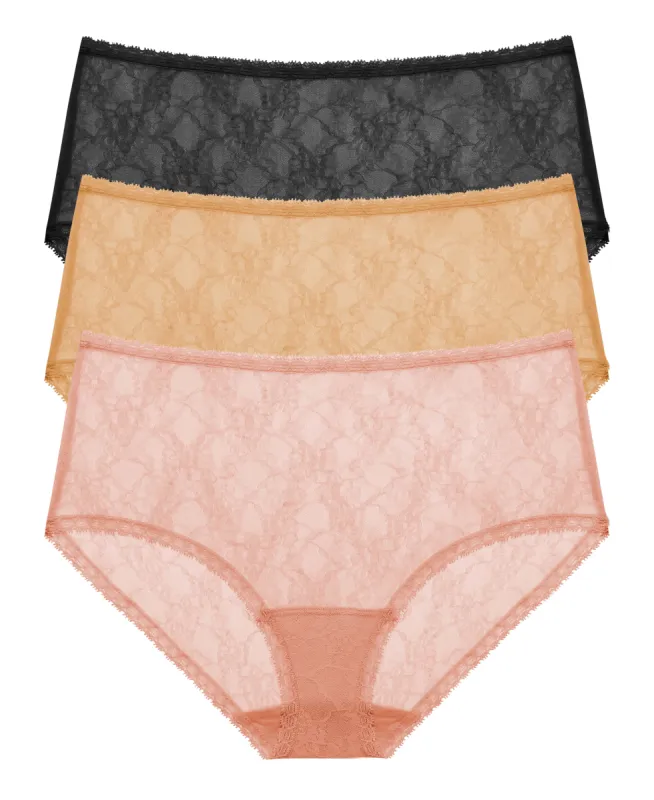 Bliss Allure One-Size Lace Full Brief 3-Pack sold by Natori