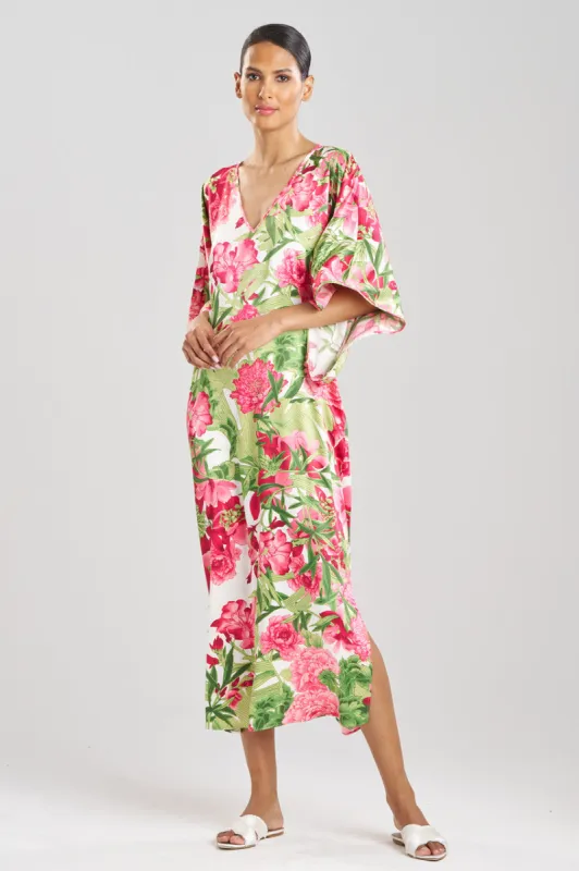 Enchanted Peony Satin Caftan sold by Natori