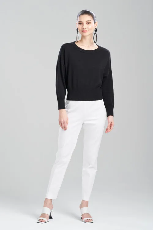 Beijing Textured Knit Crewneck Cropped Sweater sold by Natori