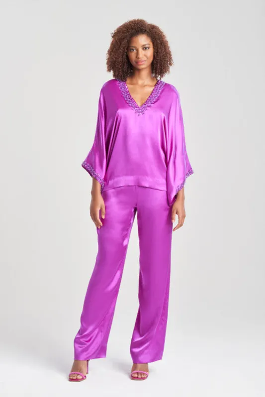 Key Essentials Silk Embroidered Kimono Sleeve Top sold by Natori