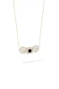 Infinity 14K Gold with Black & White Diamond Three Stone Halo Necklace sold by Natori
