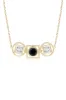 Infinity 14K Gold with Black & White Diamond Three Stone Necklace sold by Natori