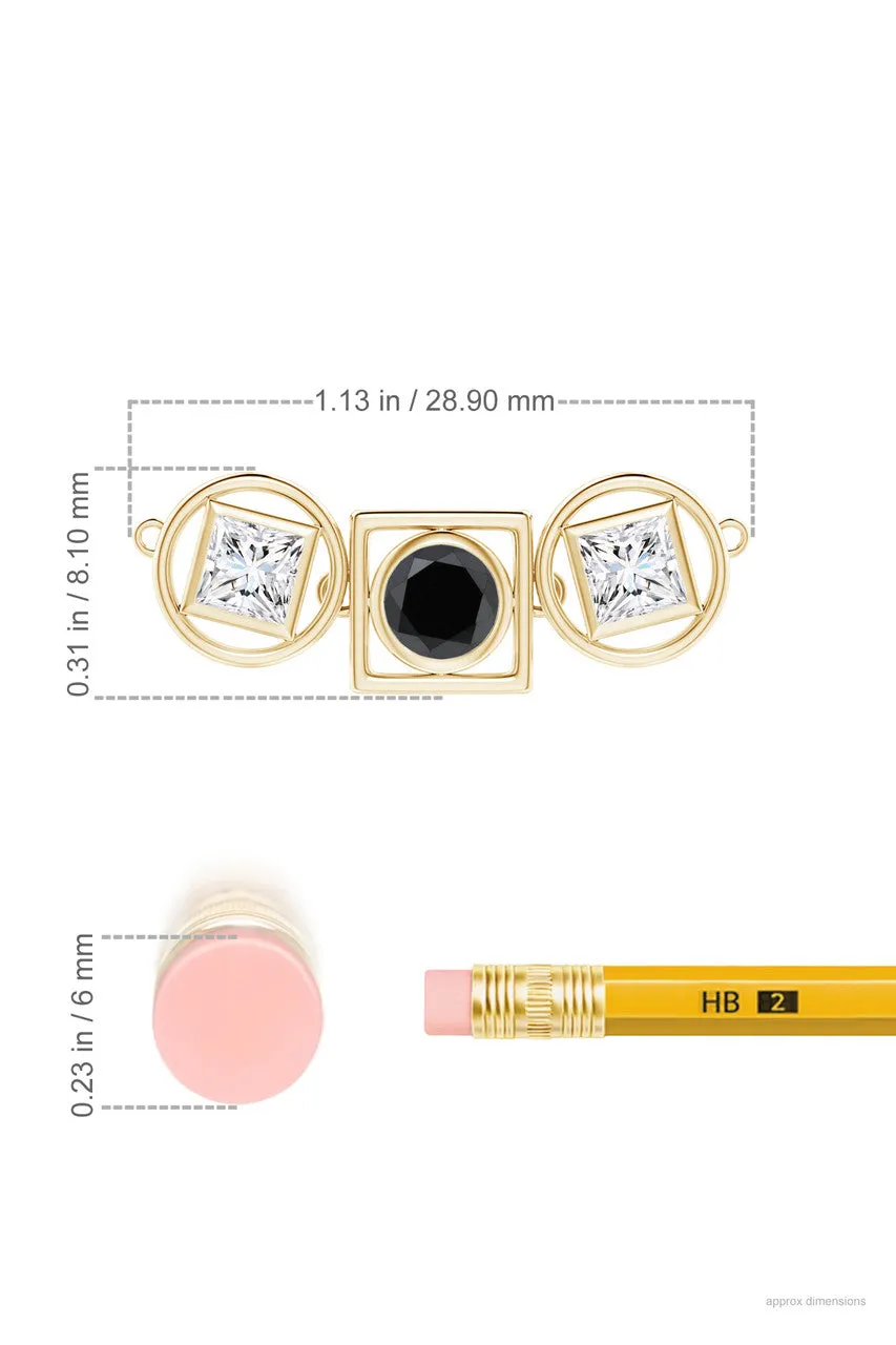 Infinity 14K Gold with Black & White Diamond Three Stone Necklace sold by Natori product image thumbnail 5