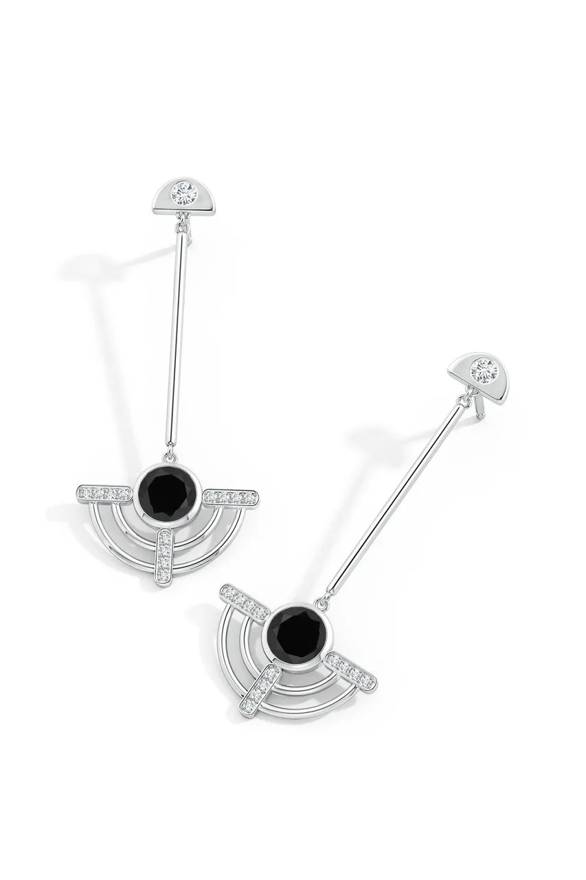 Infinity Half Concentric 14K Gold and Black Onyx Dangle Earrings sold by Natori product image thumbnail 2