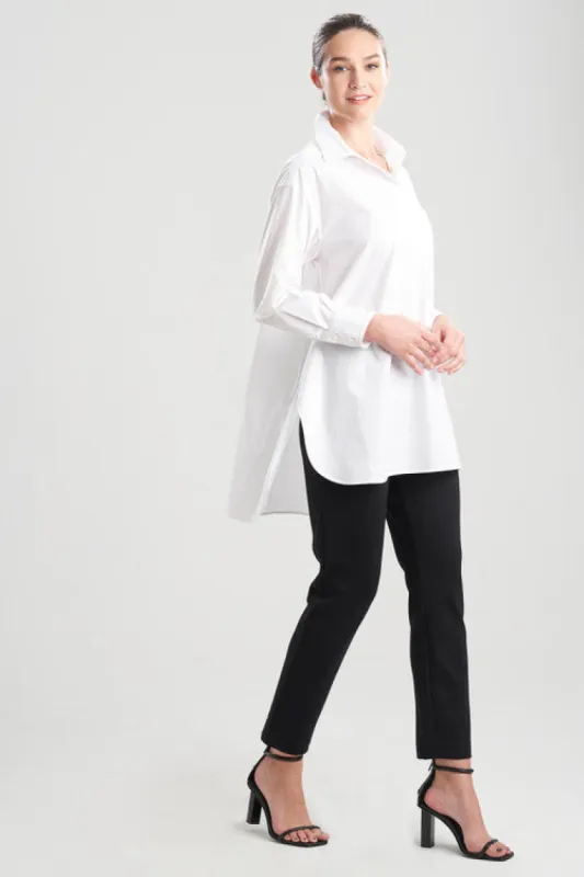 Cotton Poplin Oversized Half Placket Shirt sold by Natori