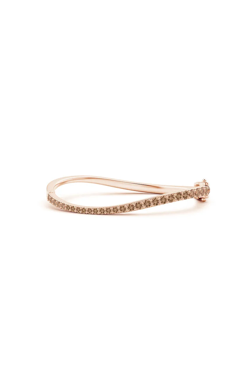 Shangri-La Brushstroke 14K Gold and Coffee Diamond Full Bracelet sold by Natori