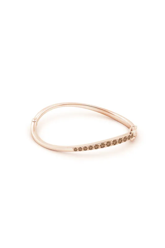Shangri-La Brushstroke 14K Gold and Coffee Diamond Half Bracelet sold by Natori