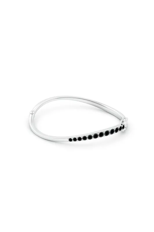 Shangri-La Brushstroke 14K Gold and Black Diamond Half Bracelet sold by Natori