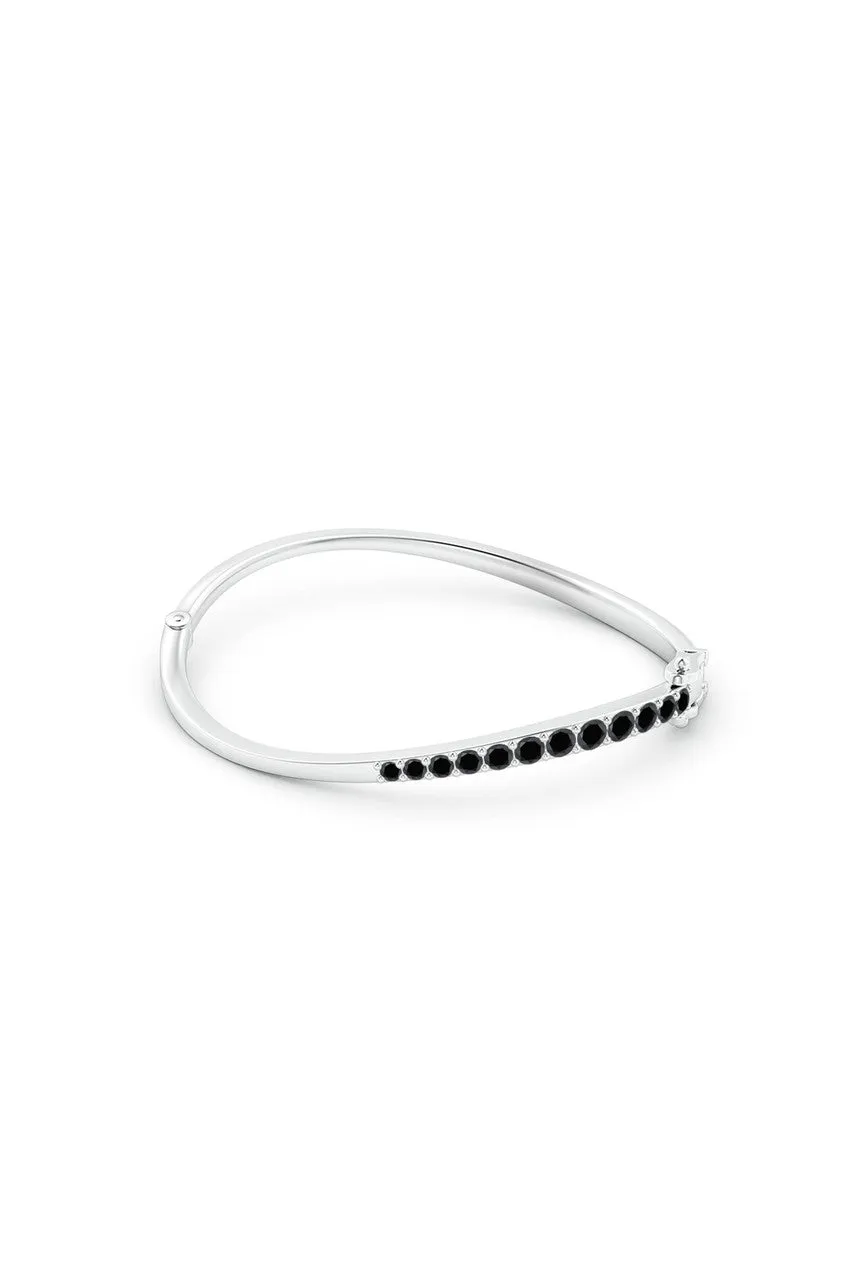 Shangri-La Brushstroke 14K Gold and Black Diamond Half Bracelet sold by Natori