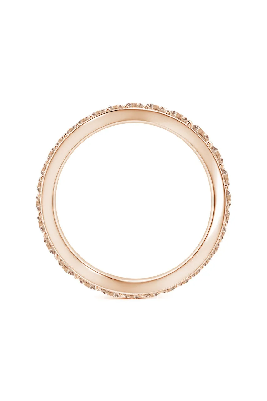 Shangri-La Brushstroke 14K Gold and Coffee Diamond Full Eternity Stacking Ring sold by Natori product image thumbnail 4