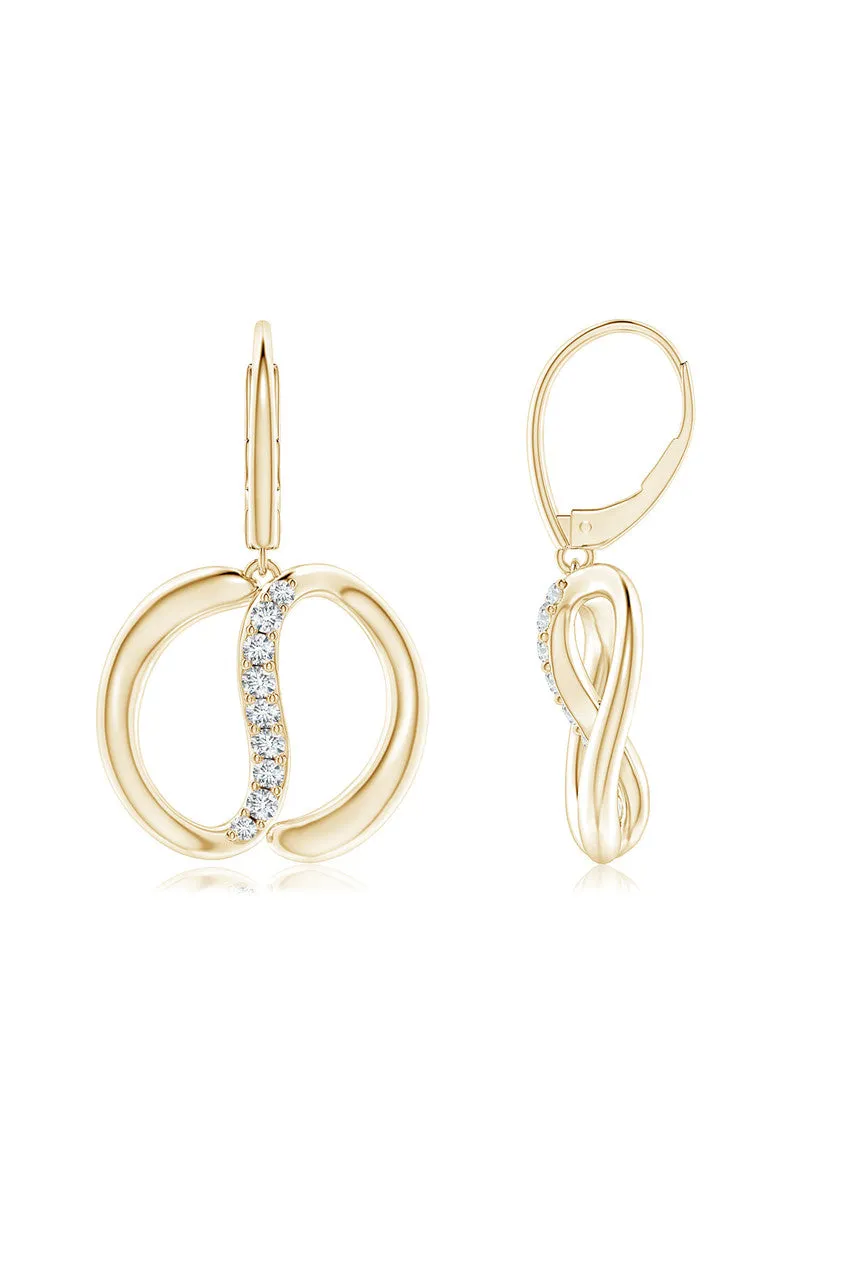 Shangri-La Yin-Yang 14K Gold and Diamond Dangle Earrings sold by Natori