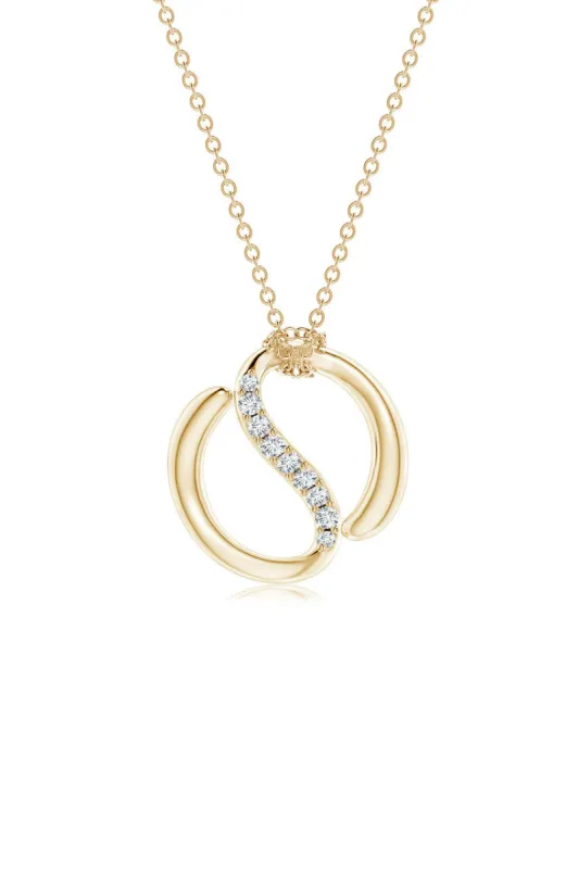 Shangri-La Yin-Yang 14K Gold and Diamond Knot Chain Pendant Necklace sold by Natori