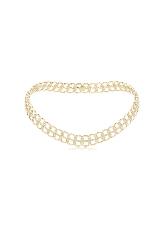 Shangri-La Yin-Yang 14K Gold and Diamond Chain Link Necklace sold by Natori
