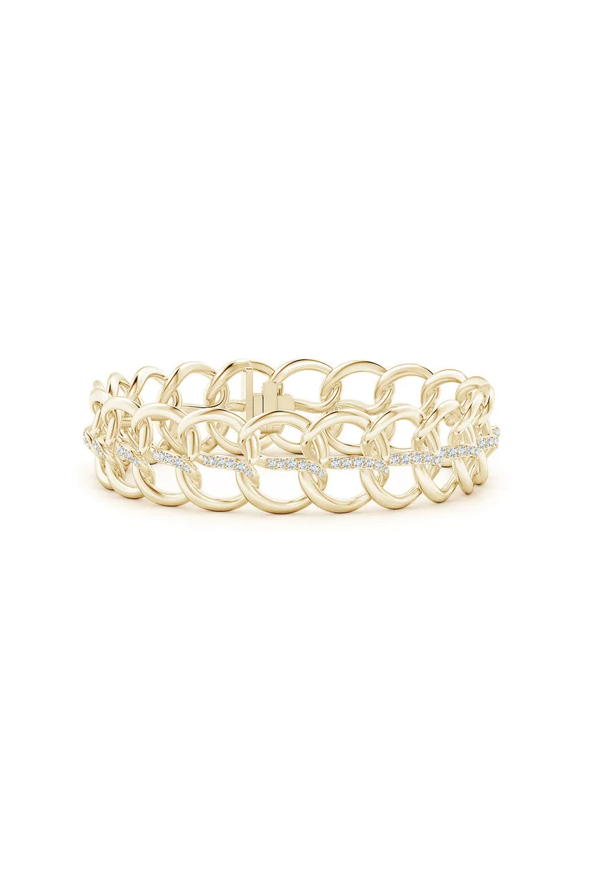 Shangri-La Yin-Yang 14K Gold and Diamond Link Bracelet sold by Natori product image thumbnail 3
