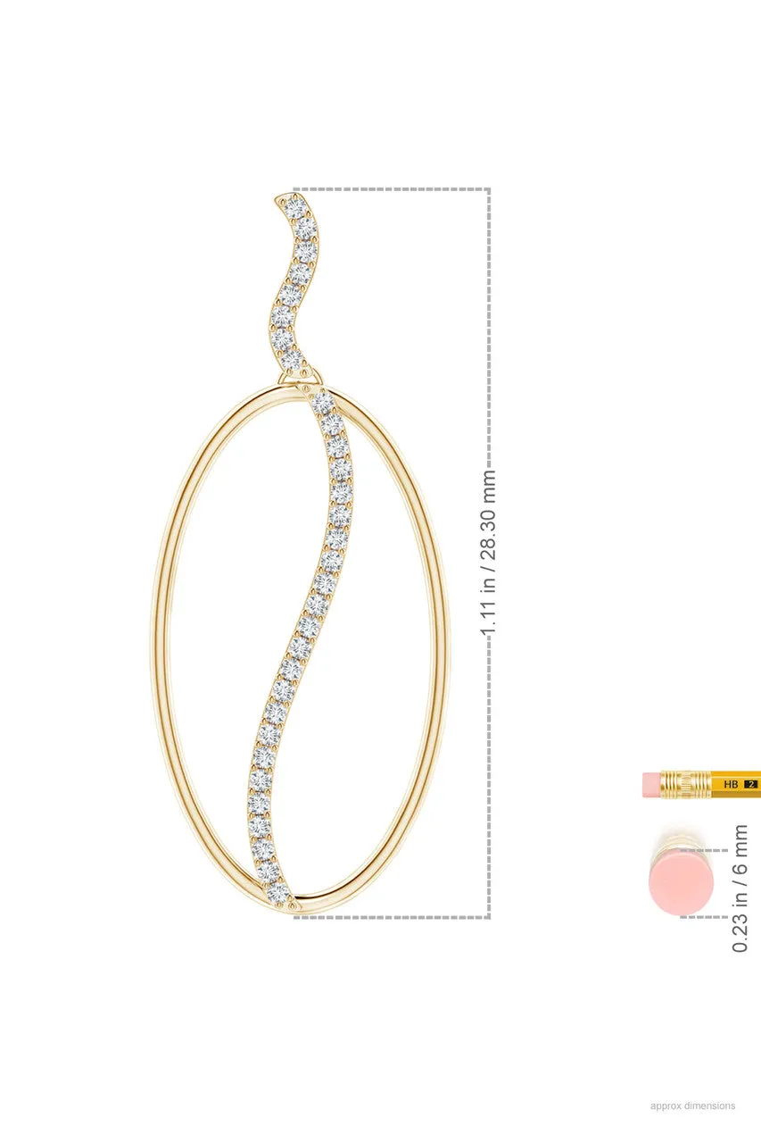 Shangri-La Elliptical Yin-Yang 14K Gold and Diamond Dangle Earrings sold by Natori product image thumbnail 3