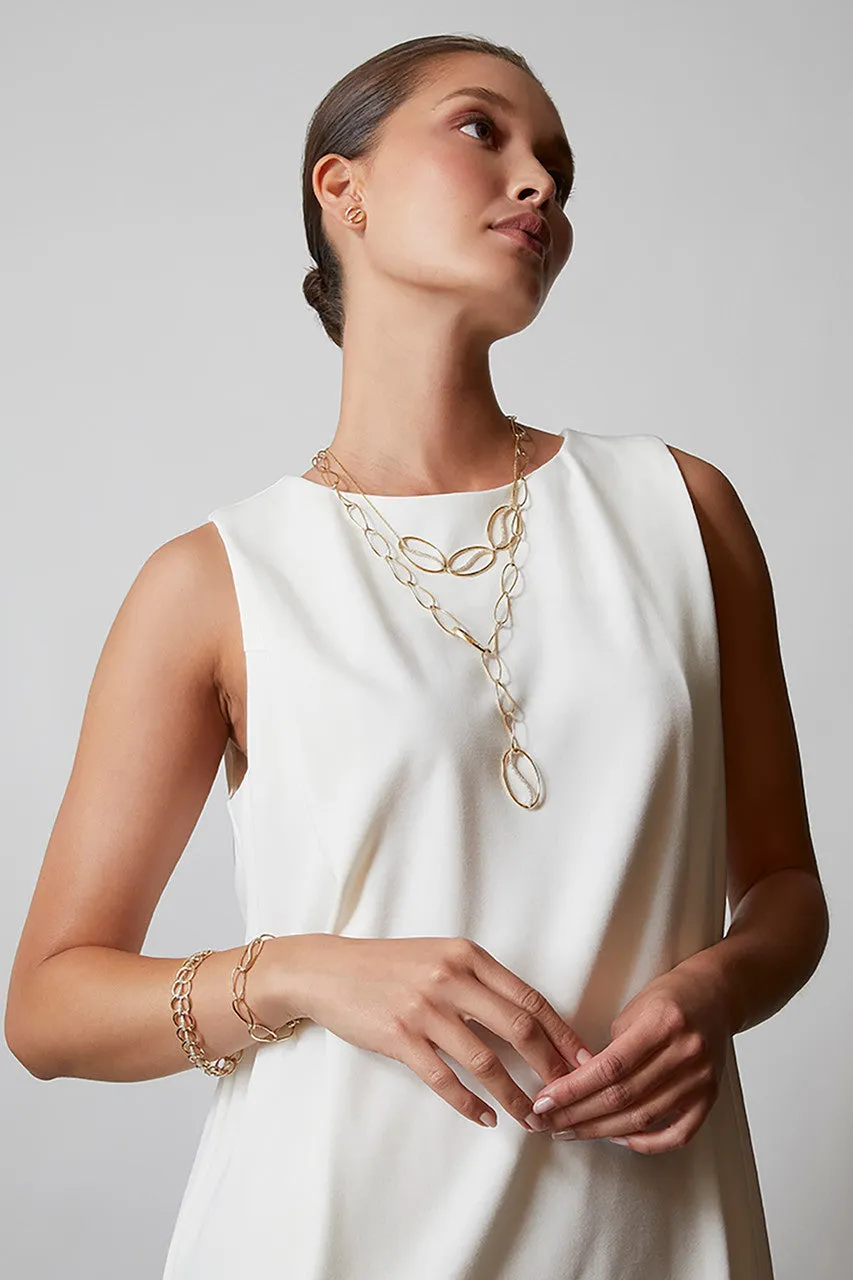 Shangri-La Elliptical Yin-Yang 14K Gold and Diamond Link Bracelet sold by Natori product image thumbnail 5