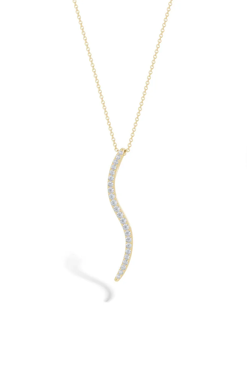 Shangri-La Brushstroke 14k Gold and Diamond Medium Pendant Necklace sold by Natori product image thumbnail 3
