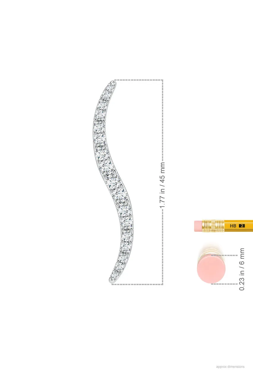 Shangri-La Brushstroke 14k Gold and Diamond Stud Earrings sold by Natori product image thumbnail 3