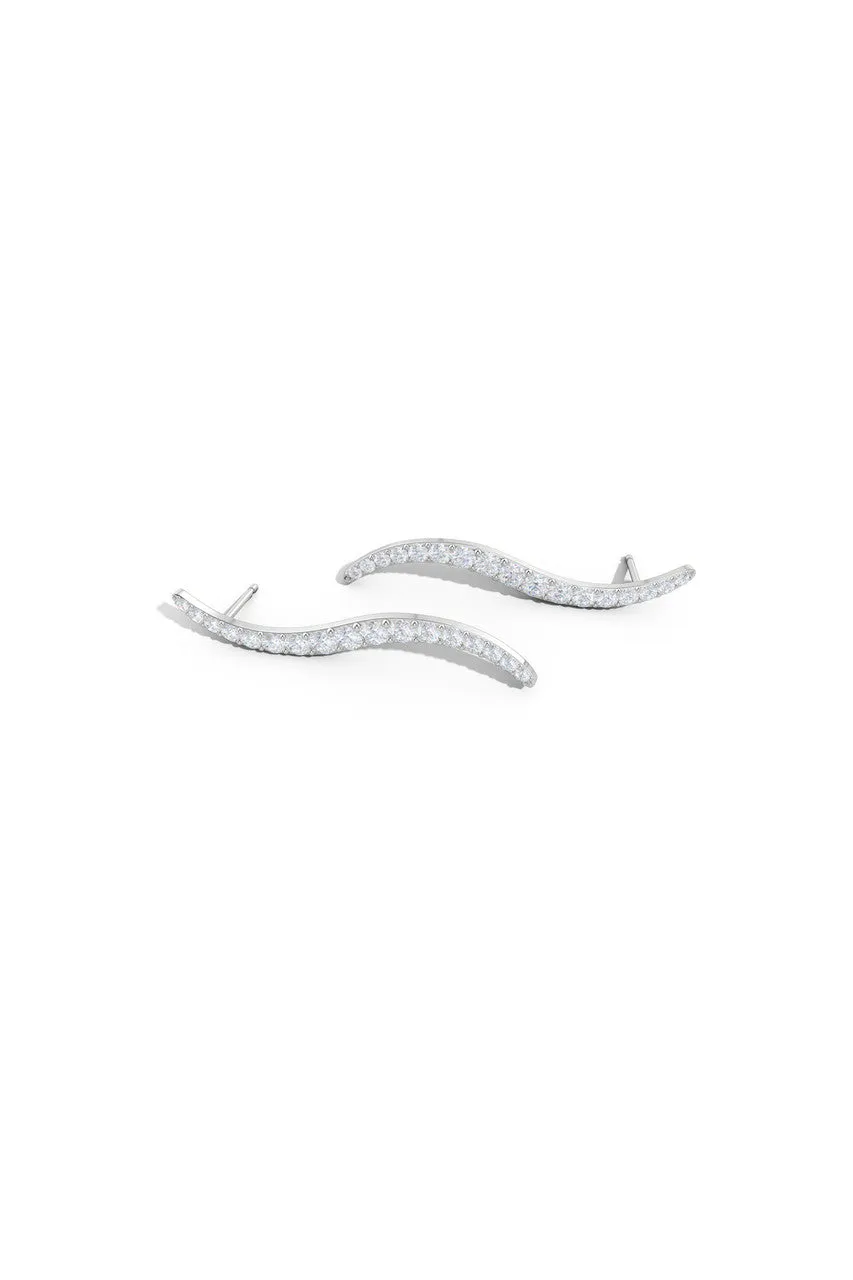 Shangri-La Brushstroke 14k Gold and Diamond Stud Earrings sold by Natori product image thumbnail 2