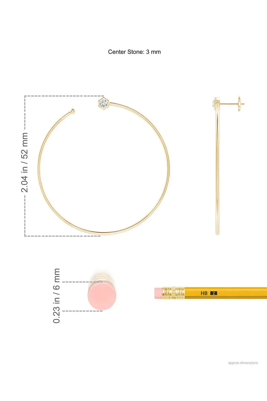 Indochine 14k Giant Diamond Side-Facing Open Hoop Earrings sold by Natori product image thumbnail 2