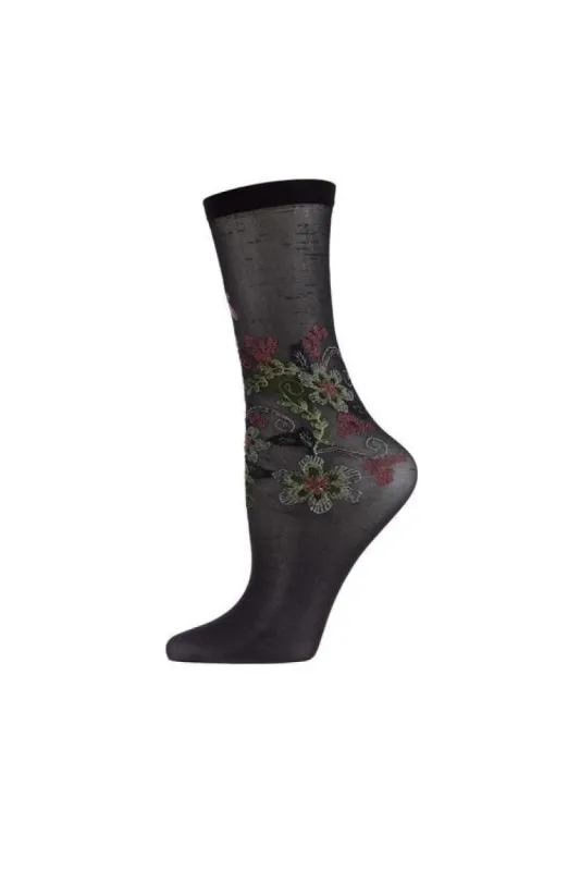 Cyprus Floral Crew Socks sold by Natori