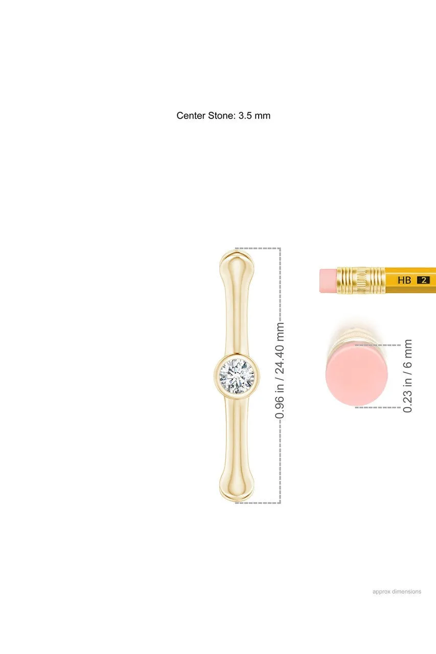 Indochine 14k Bamboo Hexagon Diamond Center Hoop Earrings sold by Natori product image thumbnail 3