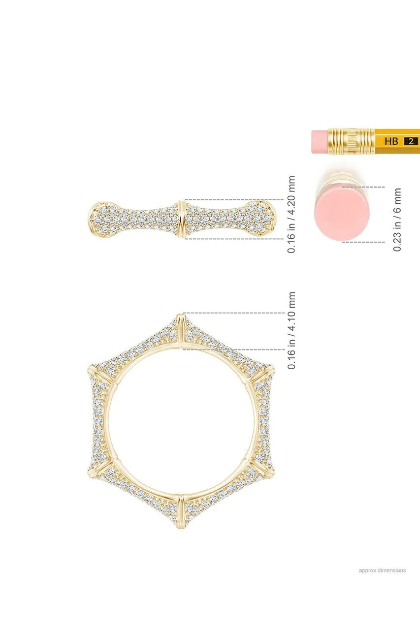 Indochine 14k Diamond Pave Bamboo Eternity Ring sold by Natori product image thumbnail 4