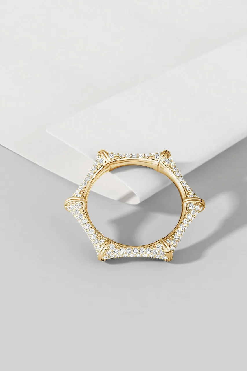 Indochine 14k Diamond Pave Bamboo Eternity Ring sold by Natori product image thumbnail 5