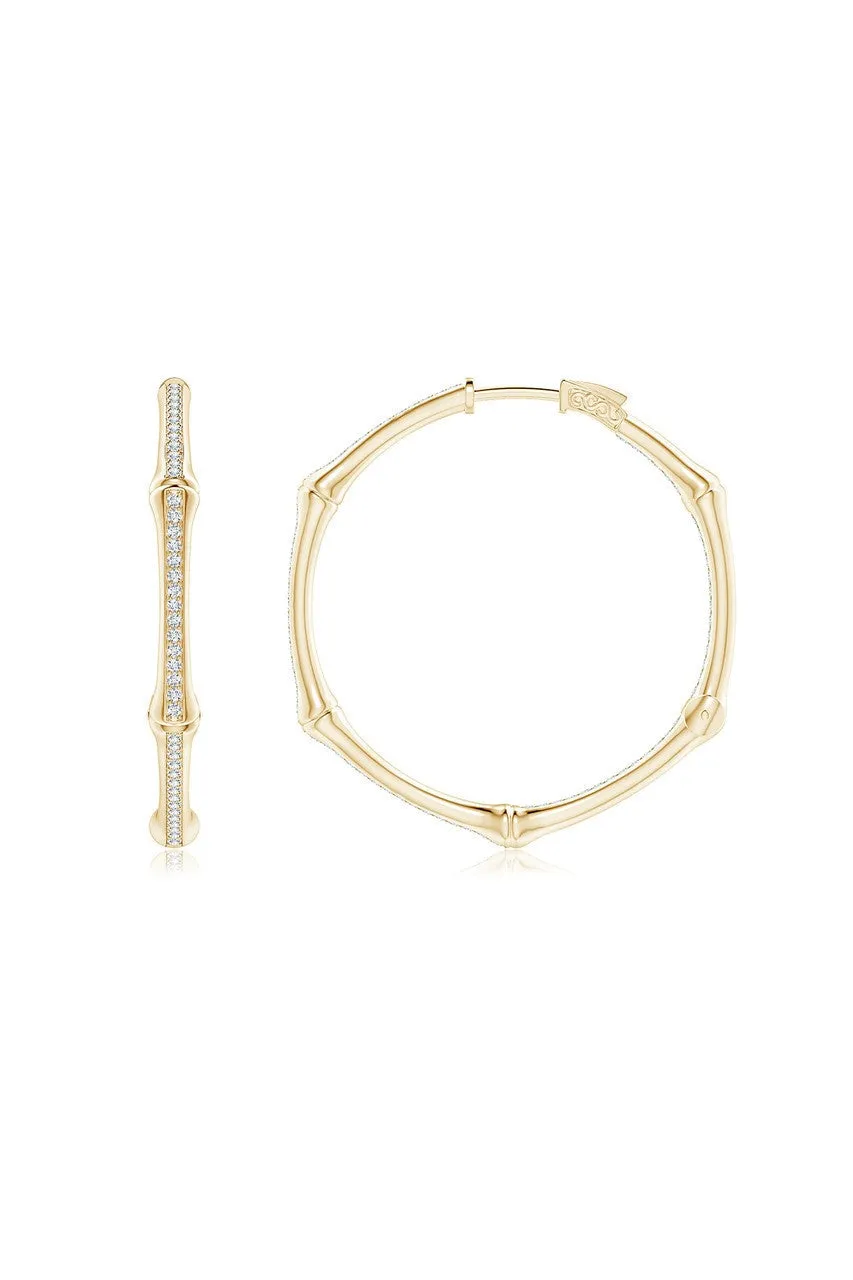 Indochine 14k Small Pave Diamond Full Circle Hoops sold by Natori product image thumbnail 2