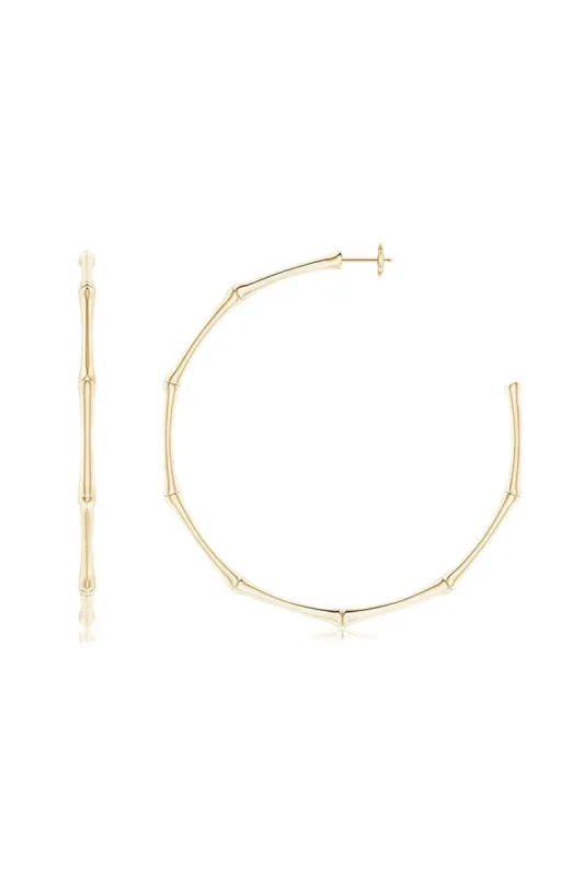 Indochine 14k Large 2.75 Inch Bamboo Hoops sold by Natori