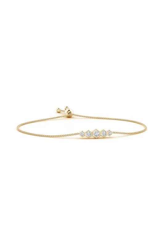Indochine 14k Tapering Hexagon Diamond Bar Bracelet sold by Natori