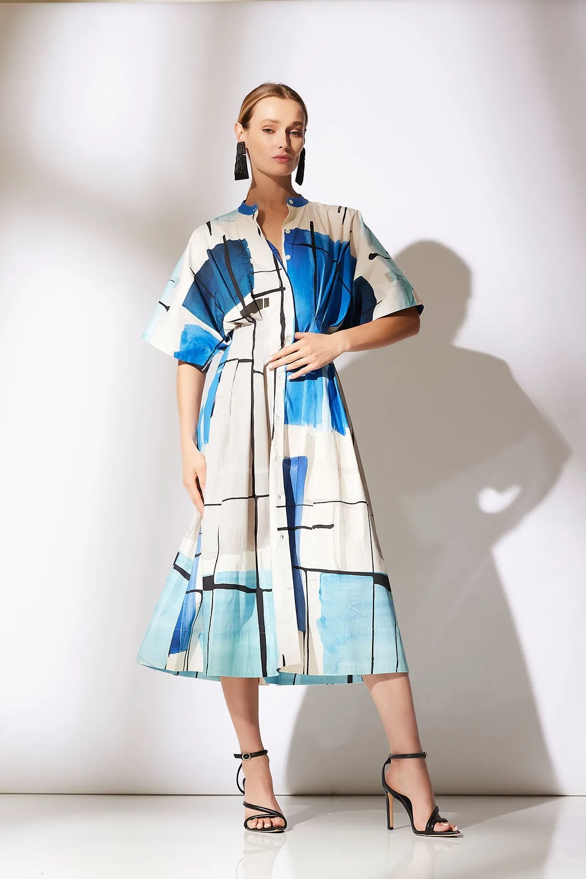 Sorairo Printed Cotton Poplin Oversized Shirtdress sold by Natori