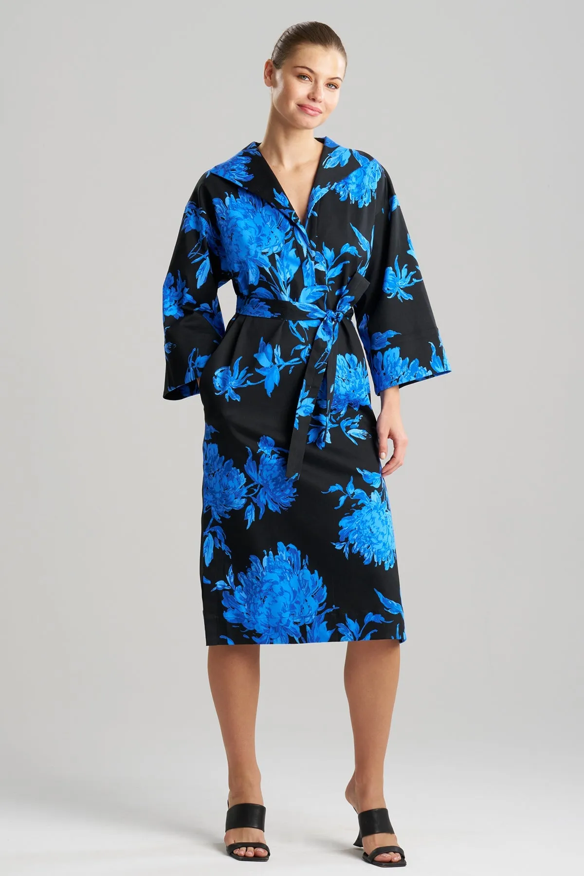 Miyako Printed Cotton Chino Kimono Shirtdress sold by Natori