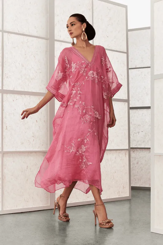 Couture Piña Embroidered Cocoon Caftan made by Natori