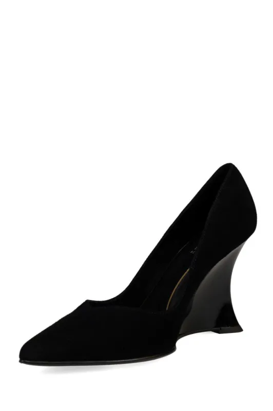 Nori Suede Wedge Pump sold by Natori