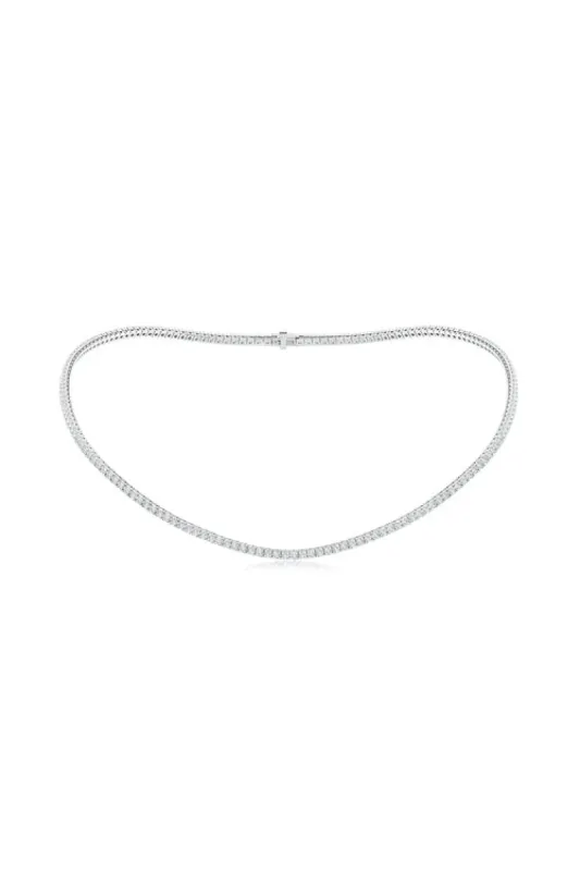 Shangri-La 14K Gold and Diamond Prong Set Tennis Necklace made by Natori