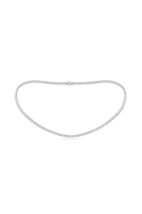 Shangri-La 14K Gold and Diamond Prong Set Tennis Necklace sold by Natori