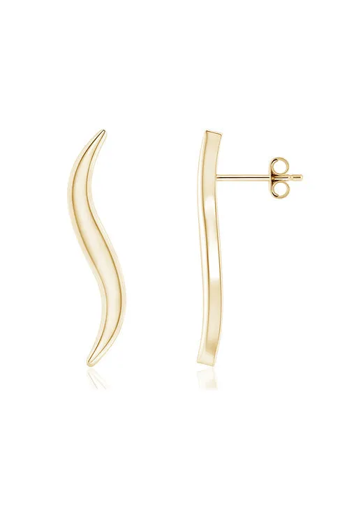 Shangri-La Brushstroke 14k Gold Stud Earrings sold by Natori