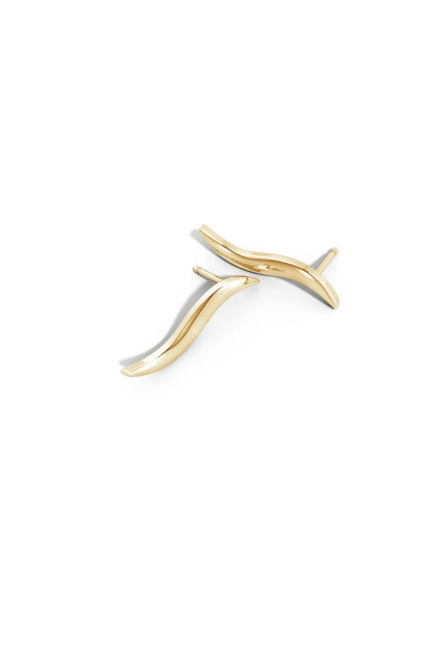 Shangri-La Brushstroke 14k Gold Stud Earrings sold by Natori product image thumbnail 3
