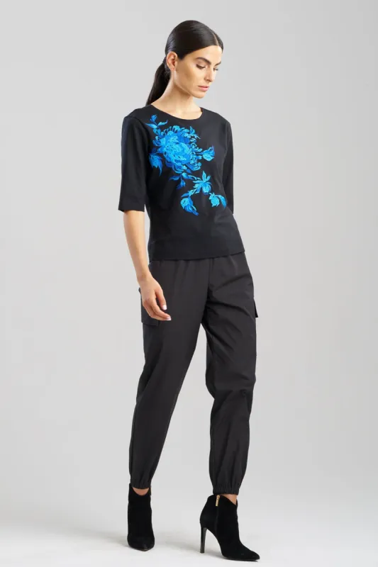 Cotton Jersey Embroidered Floral T-Shirt sold by Natori