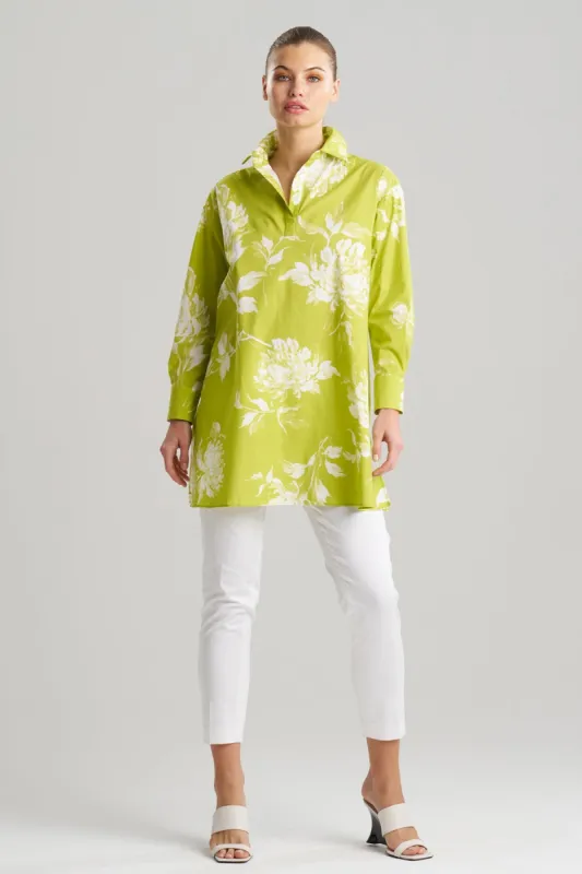 Miyako Printed Cotton Poplin Oversized Shirt sold by Natori