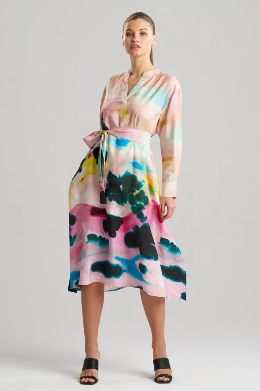 Akiko Printed Cotton Silk Twill Oversized Shirtdress sold by Natori