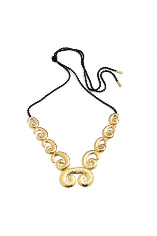 Gold Plated Brass Swirl Pendant Necklace sold by Natori